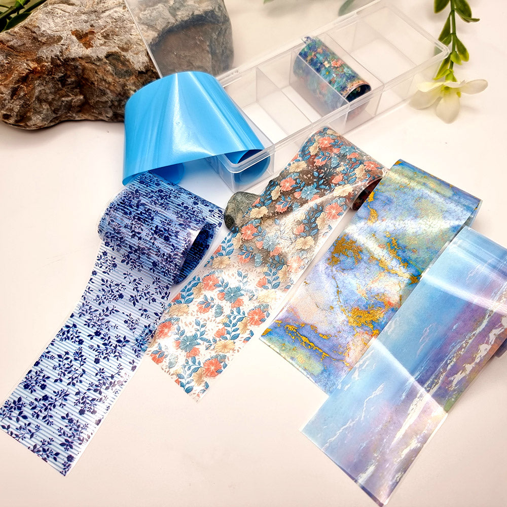 SweetyBijou Blue Lagoon transfer foils for polymer clay