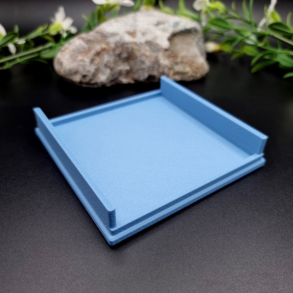 Squared stackable flat textured baking base for white polymer clay