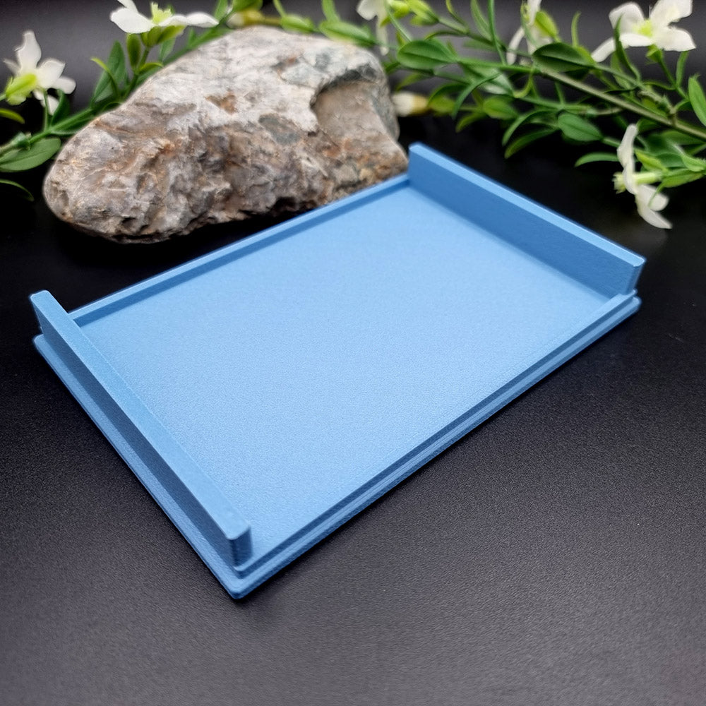 Long stackable flat textured baking base for white polymer clay