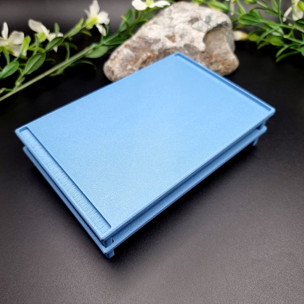 Long stackable flat textured baking base for white polymer clay