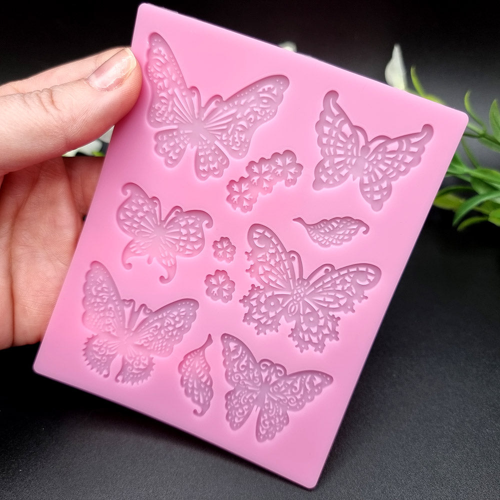 Butterfly Pink silicone mold for polymer clay