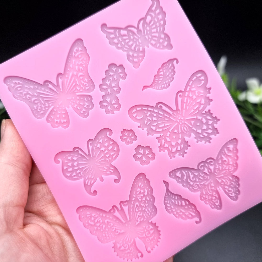 Butterfly Pink silicone mold for polymer clay