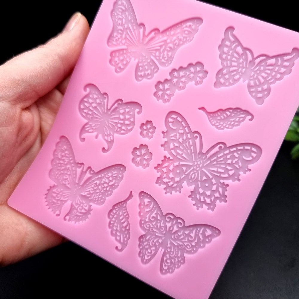 Butterfly Pink silicone mold for polymer clay