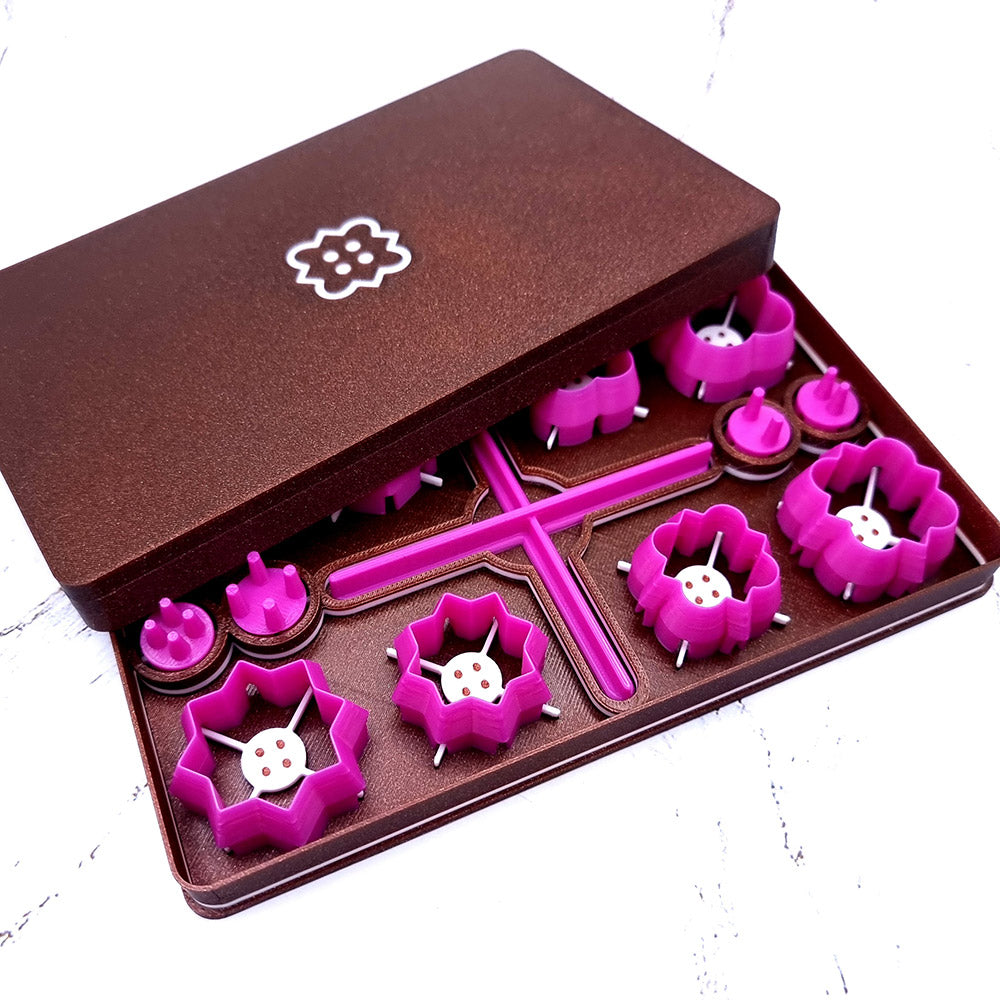 SweetyBijou Buttons Toolkit Set 2 polymer clay button maker, four shapes in two sizes