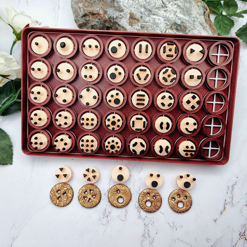 SweetyBijou Button Hole Puncher Toolkit with 40 center pins for polymer clay buttons