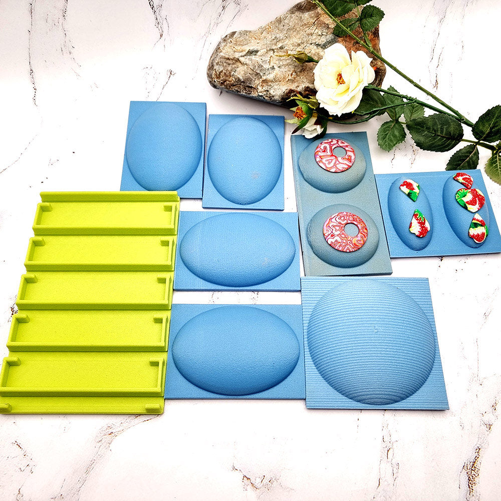 Baking base holder with angled slots for polymer clay baking