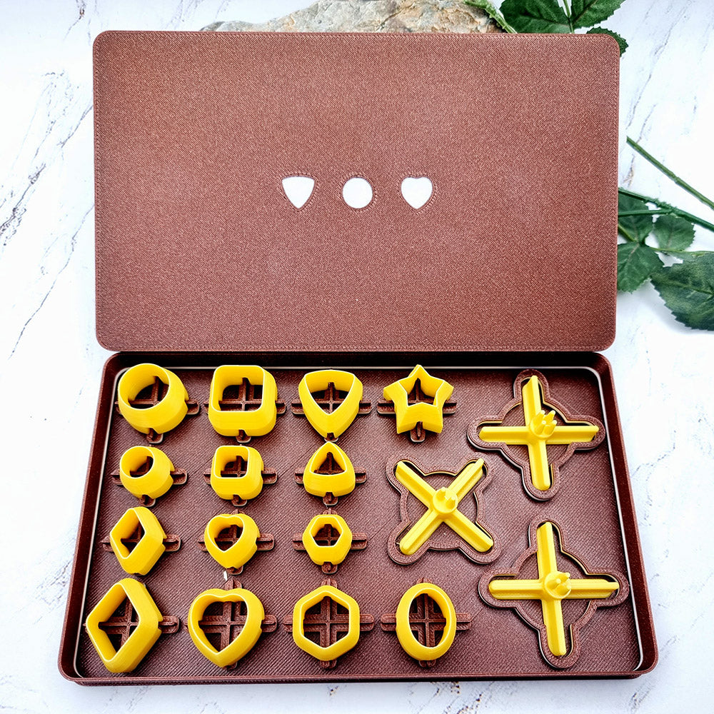 SweetyBijou Buttons Toolkit Set 5 mini polymer clay button maker, 14 shapes and 3 hole parts