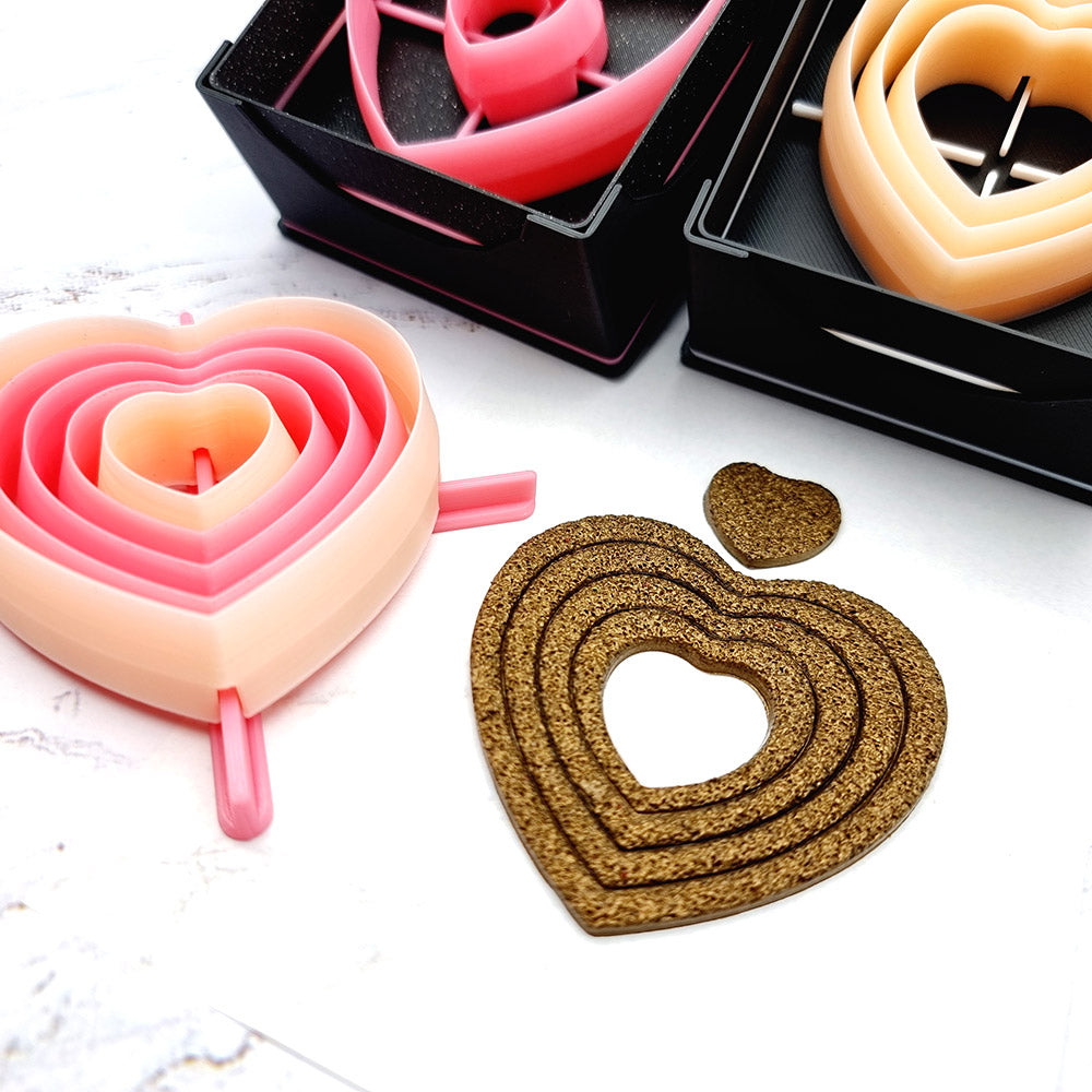 5 Heart Cutters in Set - Perfectly Aligned Imprint Cutters #15