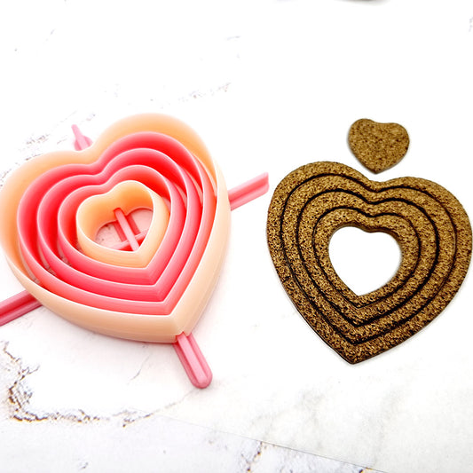 5 Heart Cutters in Set - Perfectly Aligned Imprint Cutters #15