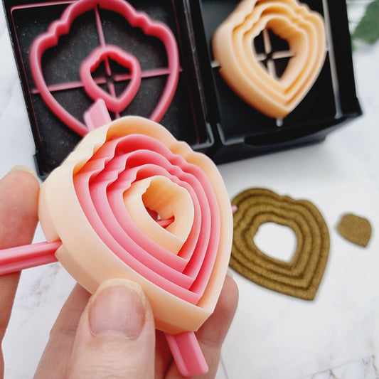 5 Heart Shield Cutters in Set - Perfectly Aligned Imprint Cutters #16