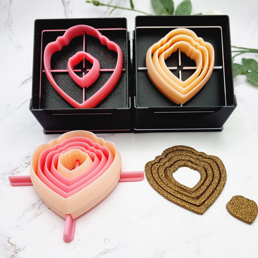 5 Heart Shield Cutters in Set - Perfectly Aligned Imprint Cutters #16