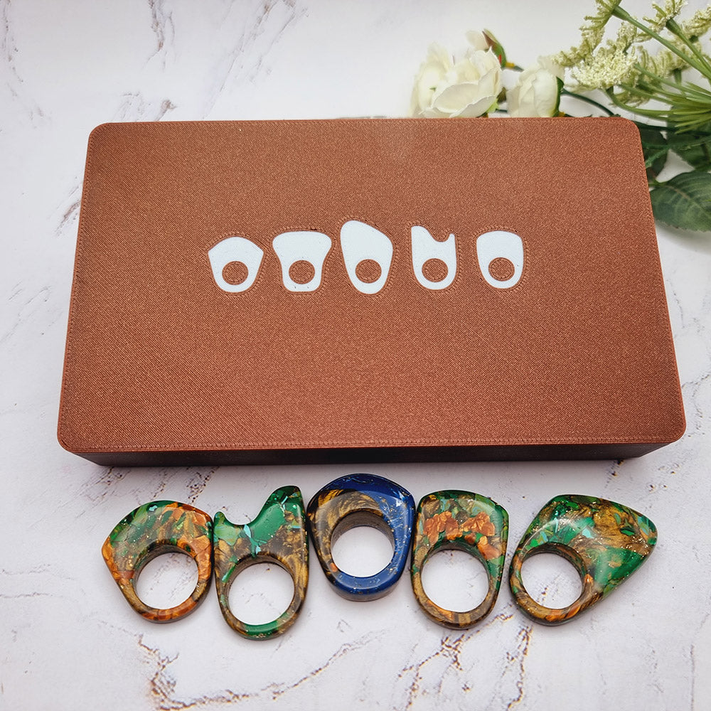 Ring Maker Toolkit Set 3 – 5 Unique Shapes + 5 Ring Size Cutters (US 6–10)