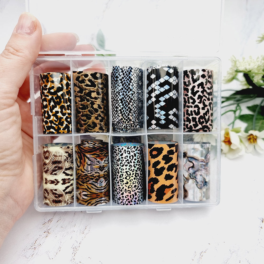 SweetyBijou Big Cats and Reptiles transfer foils for polymer clay