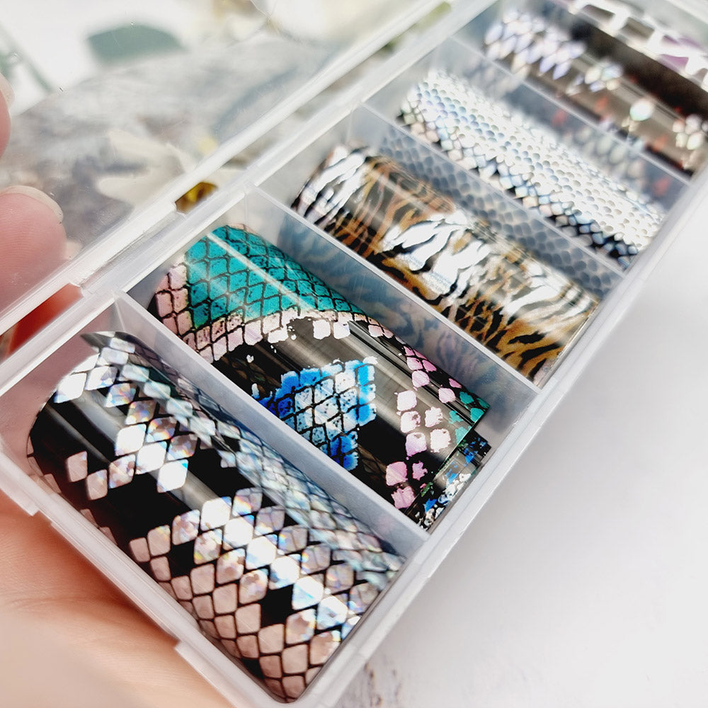 SweetyBijou Metallic Reptiles transfer foils for polymer clay
