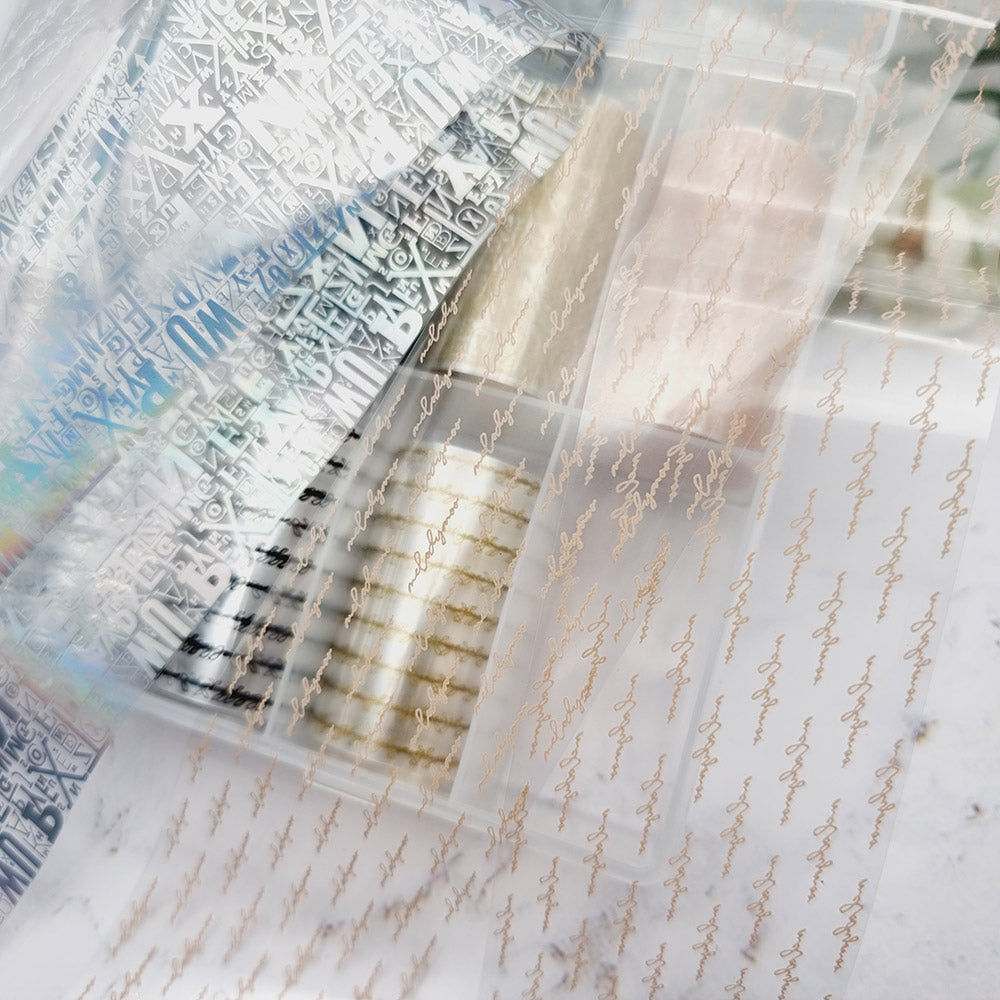 Text and Letters - Set of Colorful Transfer Foils