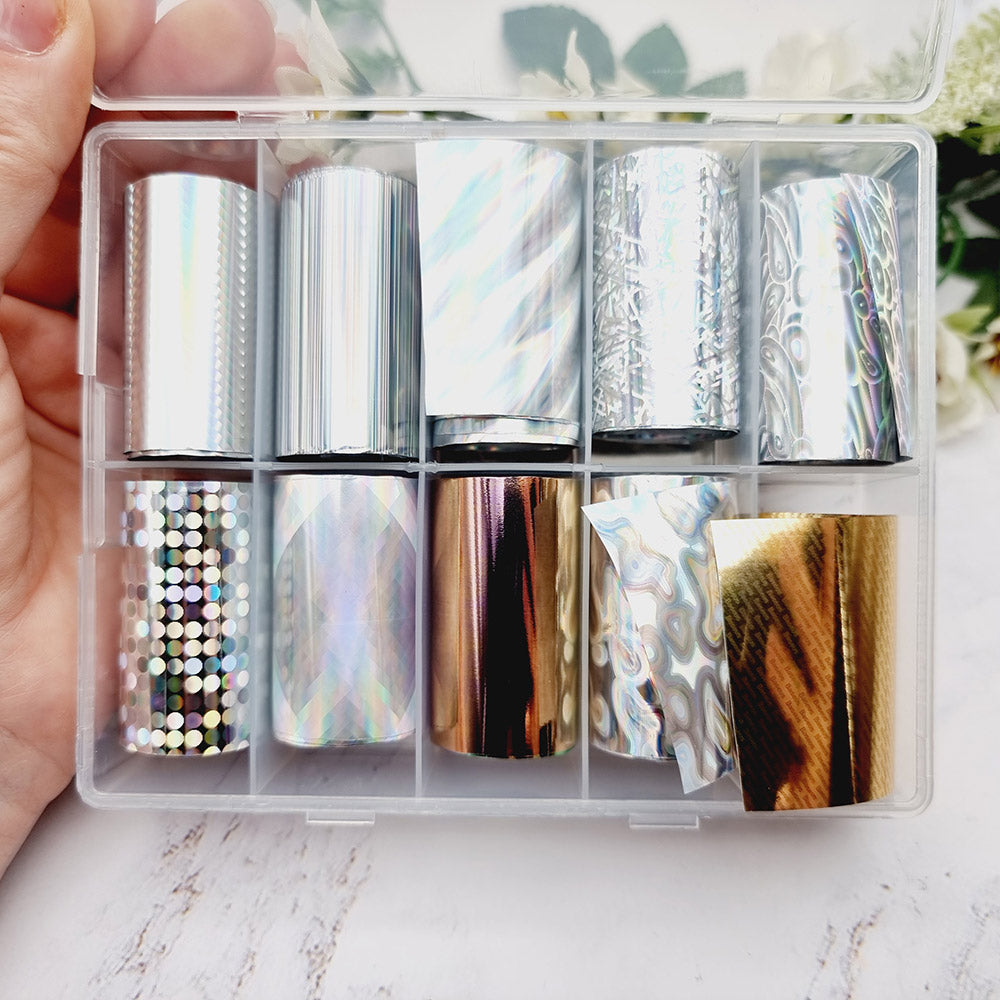SweetyBijou Metallic Patterns transfer foils for polymer clay