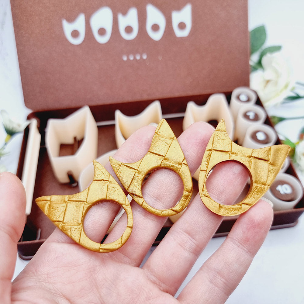 SweetyBijou Ring Maker Toolkit Set 4 polymer clay ring maker with 5 mirrored shape cutters and 5 size cutters