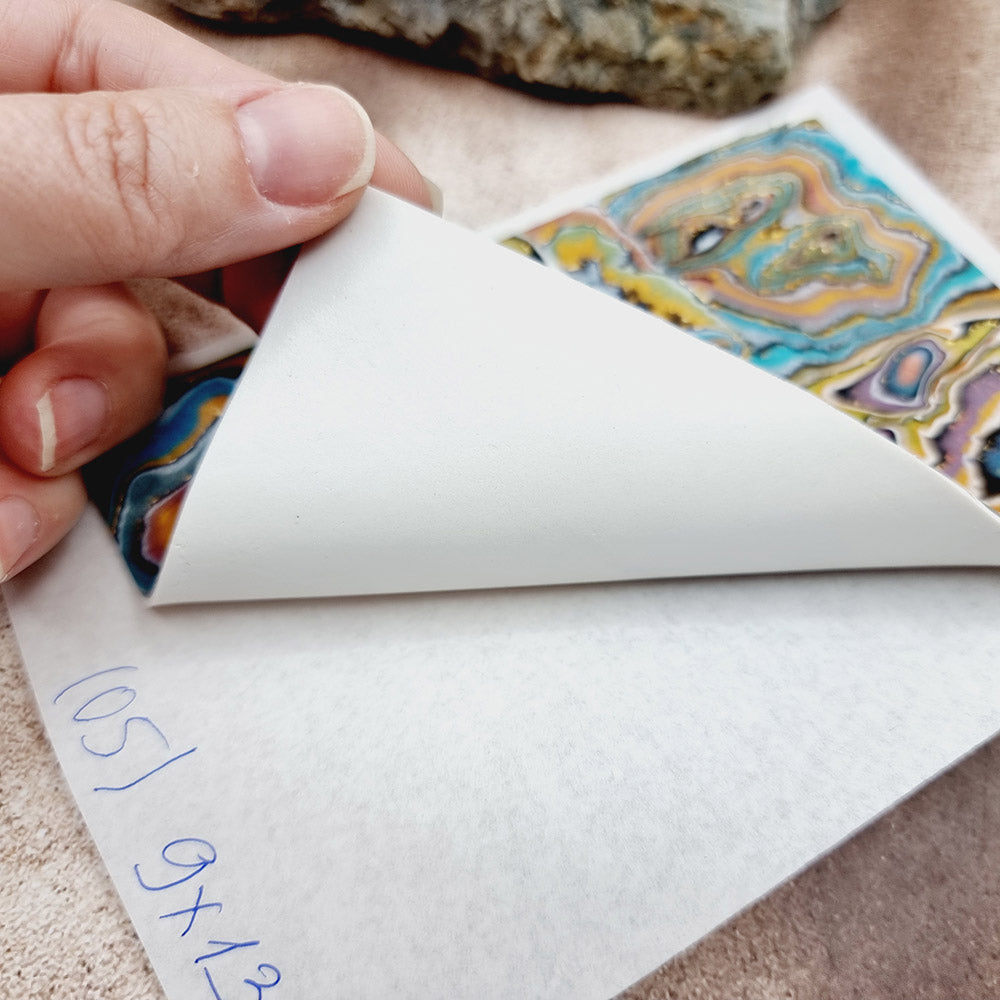 Raw Polymer Clay Veneer (05) "Aquarelle Painting" Mokume Gane