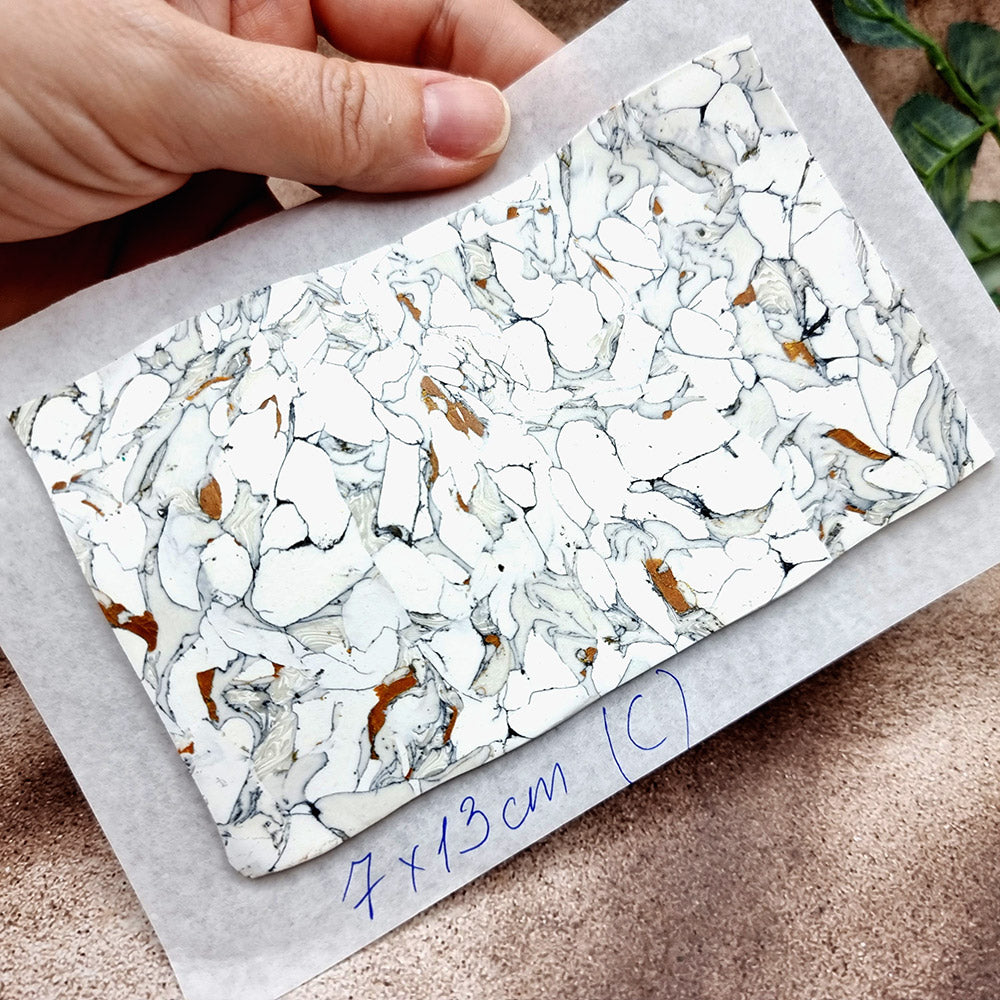 Raw Polymer Clay Veneer (C) "White Marble" Stone Imitation