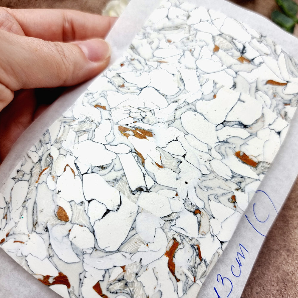 Raw Polymer Clay Veneer (C) "White Marble" Stone Imitation