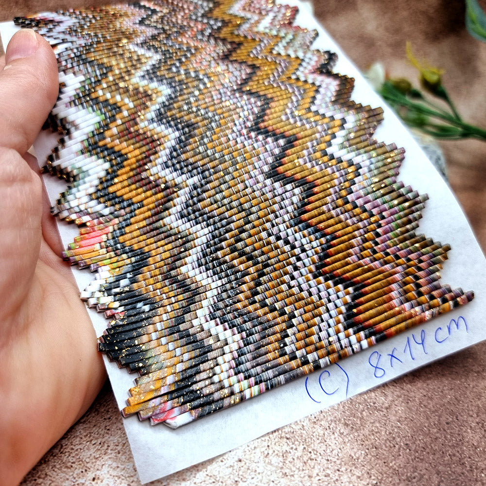 Raw Polymer Clay Veneer (C) "Amazing Bargello"