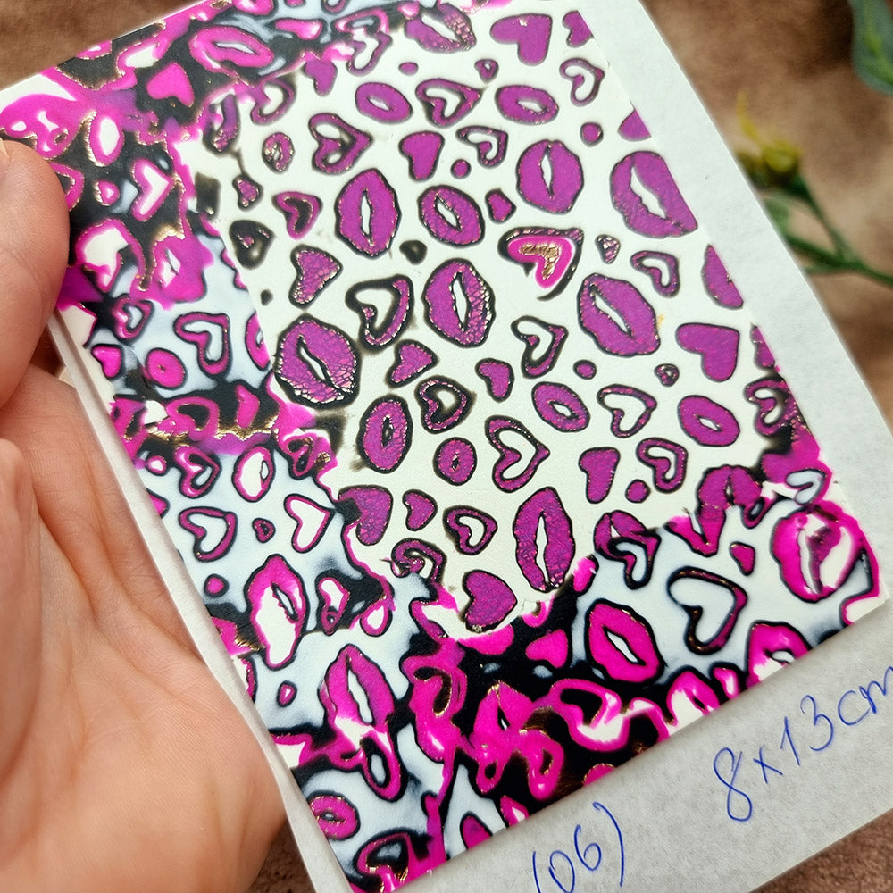 Raw Polymer Clay Veneer (06) "Valentines Day" Mokume Gane