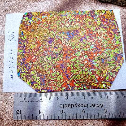 Raw Polymer Clay Veneer (05) "Colorful Painting" Mokume Gane