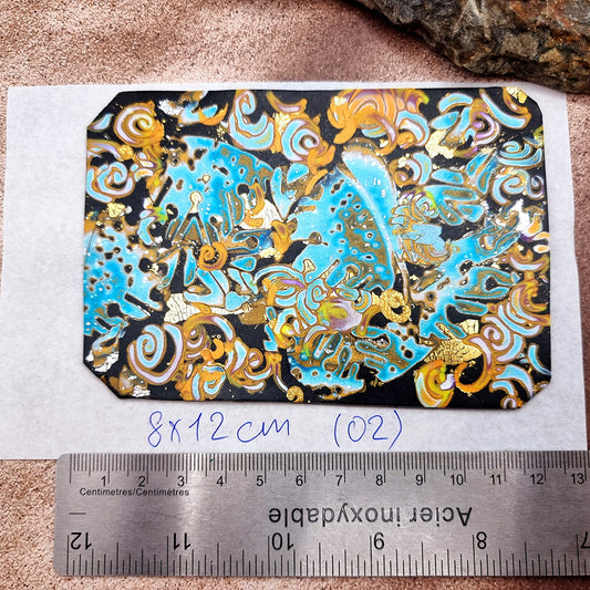 Raw Polymer Clay Veneer (02) "Colorful Patterns" Mokume Gane