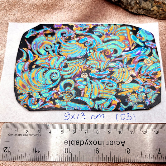 Raw Polymer Clay Veneer (03) "Colorful Patterns" Mokume Gane