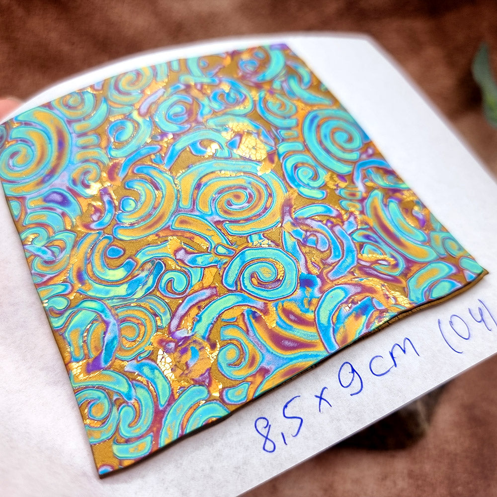 Raw Polymer Clay Veneer (04) "Colorful Patterns" Mokume Gane