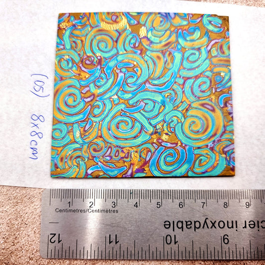 Raw Polymer Clay Veneer (05) "Colorful Patterns" Mokume Gane
