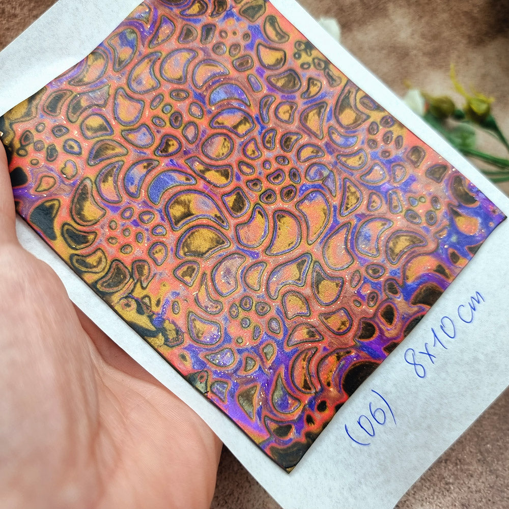 Raw Polymer Clay Veneer (06) "Colorful Patterns" Mokume Gane