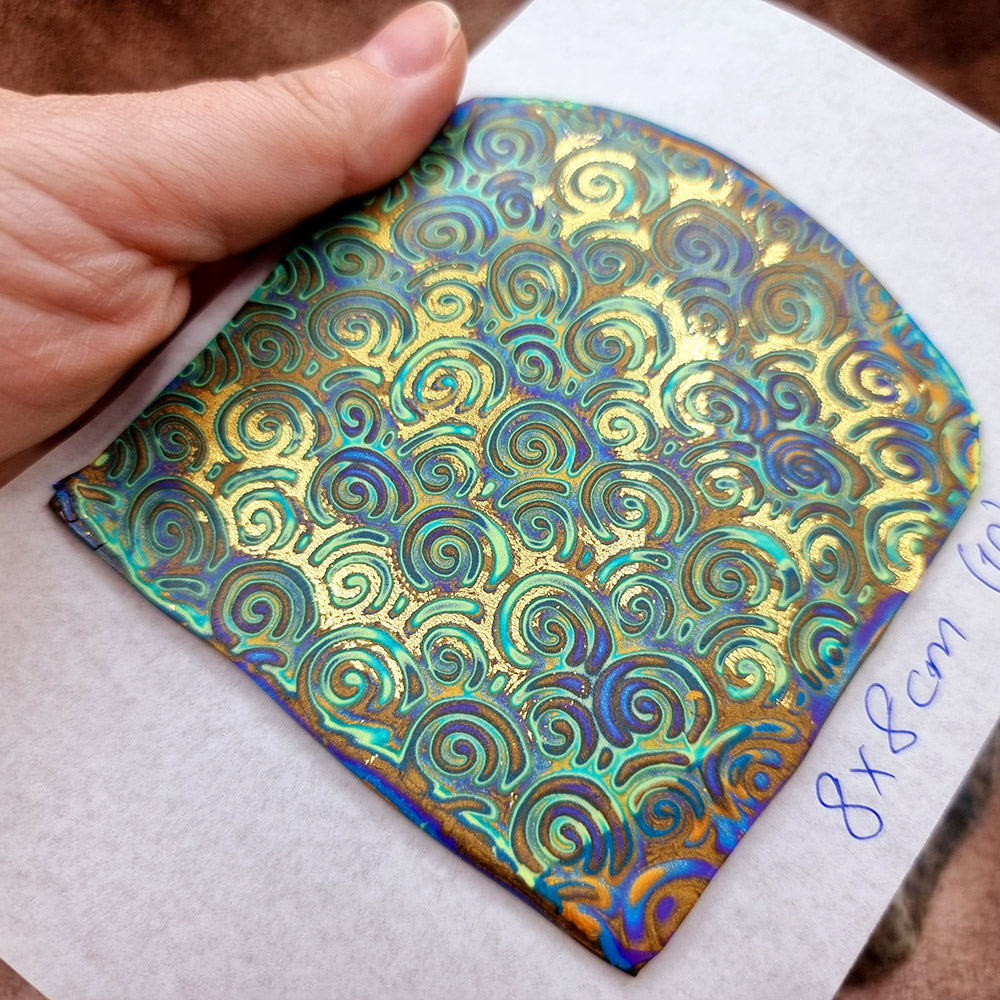Raw Polymer Clay Veneer (10) "Colorful Patterns" Mokume Gane