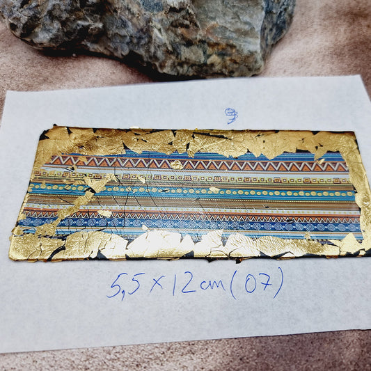 Raw Polymer Clay Veneer with Transfer Foils (07) "Pattern on Black Clay"