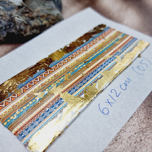 Raw Polymer Clay Veneer with Transfer Foils (05) "Pattern on White Clay"