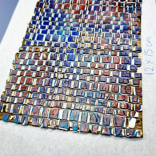 "Purple Stone Mosaic " Raw Polymer Clay Veneer