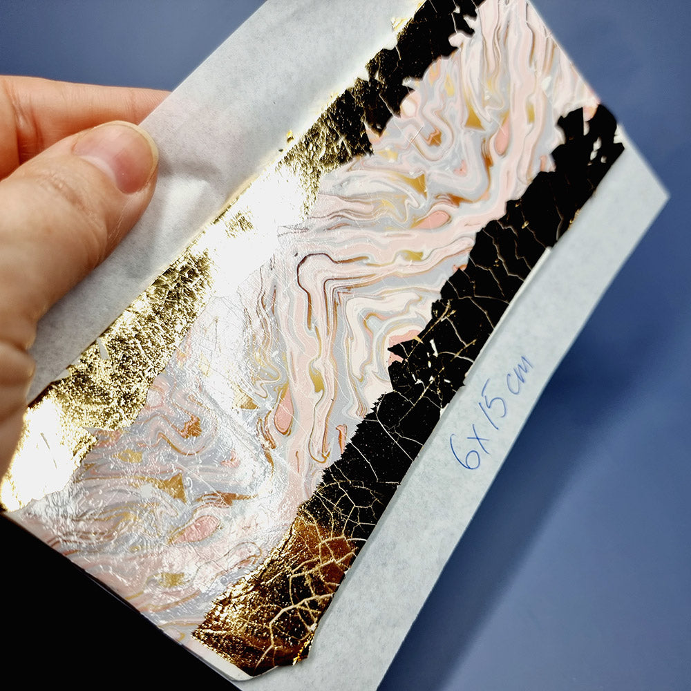 "Pink Stone (White Background)" Raw Polymer Clay Veneer with Transfer Foils