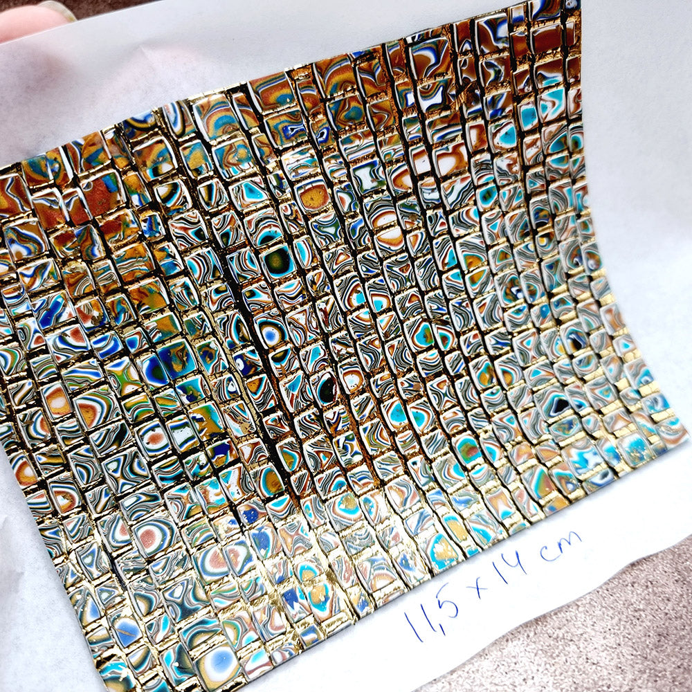 "Colored Mosaic" Raw Polymer Clay Veneer