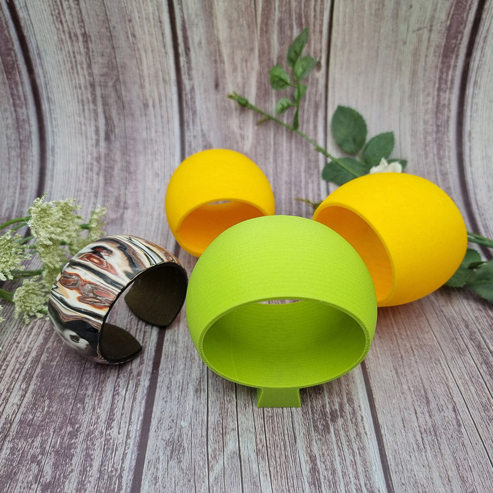 Curved bracelet cuff maker baking base for polymer clay