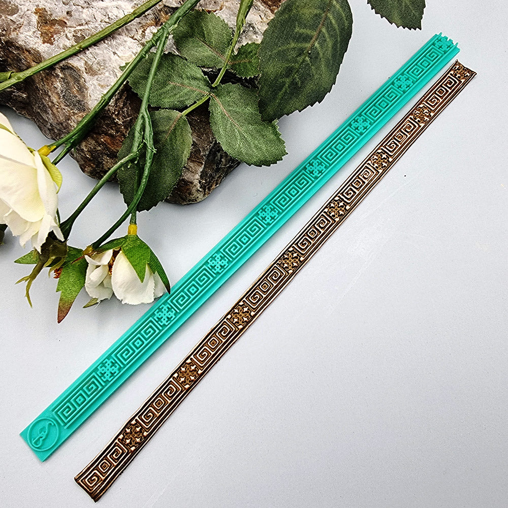 Greek Pattern border silicone texture strip for polymer clay