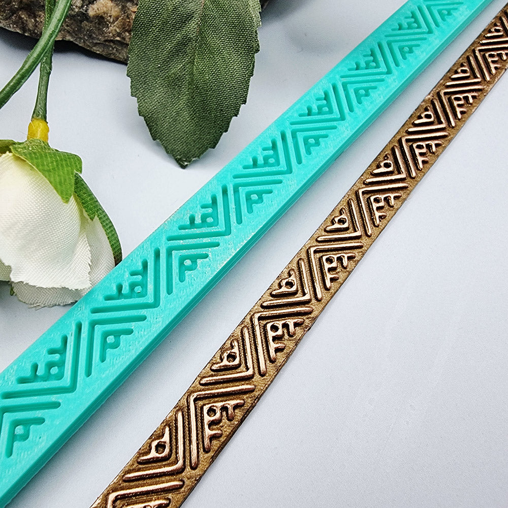 Ethnic Motifs border silicone texture strip for polymer clay