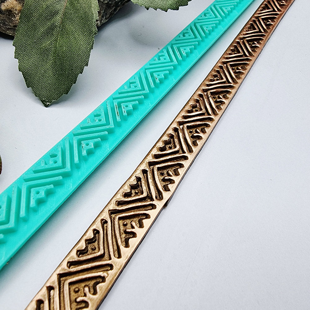 Ethnic Motifs border silicone texture strip for polymer clay