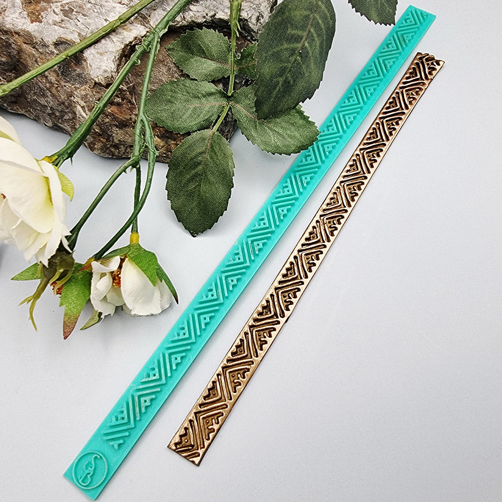 Ethnic Motifs border silicone texture strip for polymer clay
