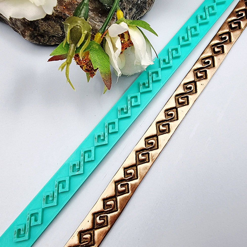 Ethnic Motifs border silicone texture strip for polymer clay