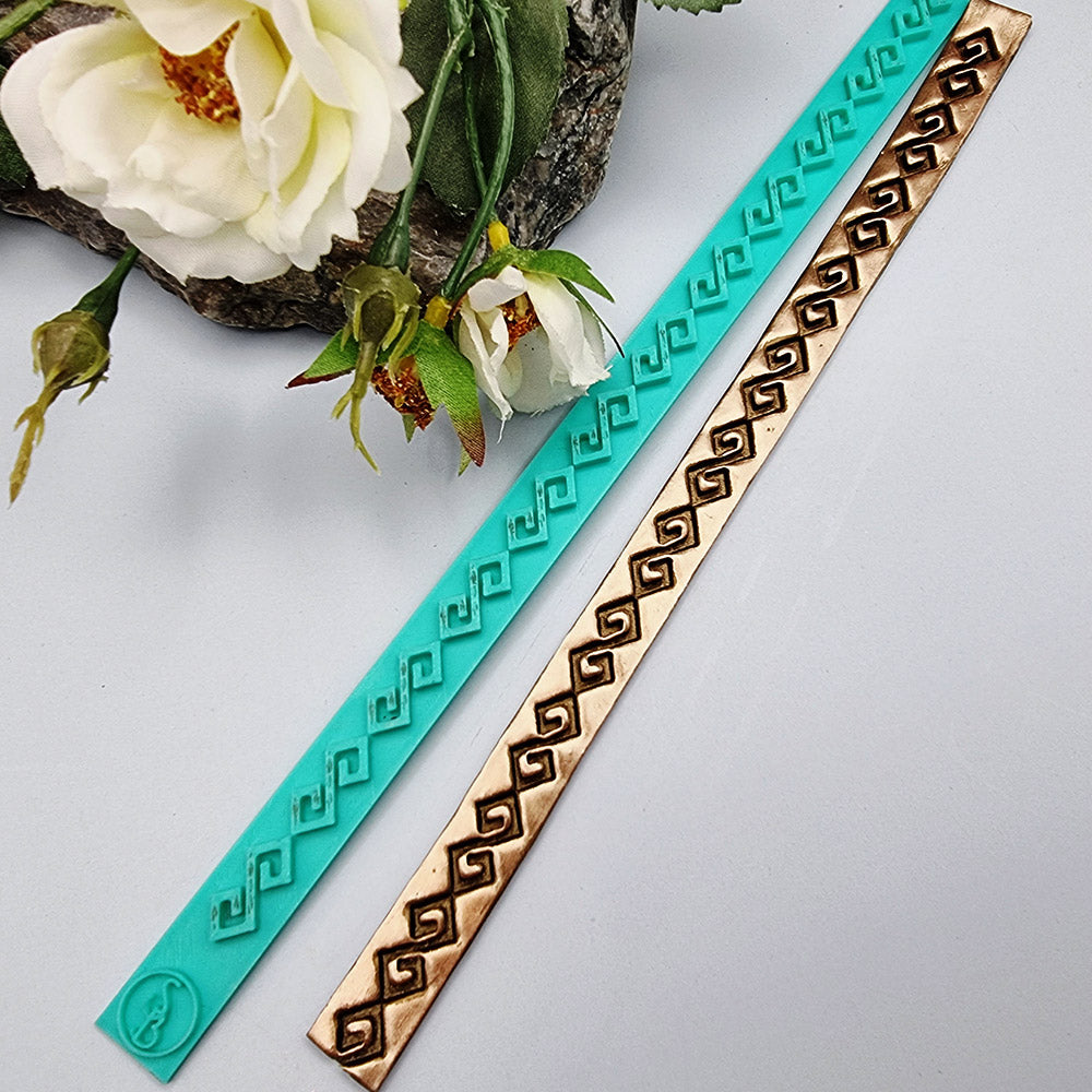 Ethnic Motifs border silicone texture strip for polymer clay