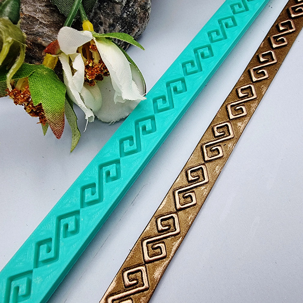 Ethnic Motifs border silicone texture strip for polymer clay
