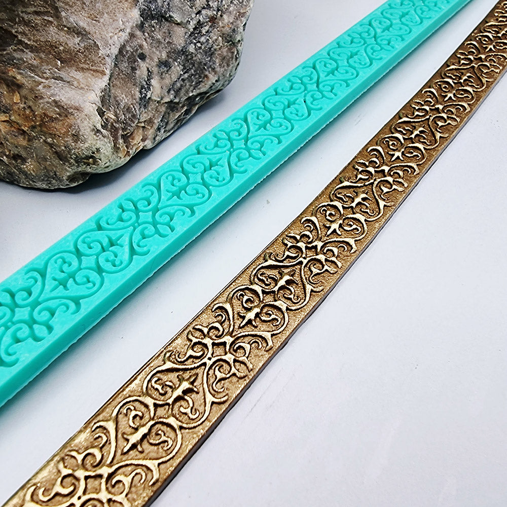 Vintage Pattern border silicone texture strip for polymer clay