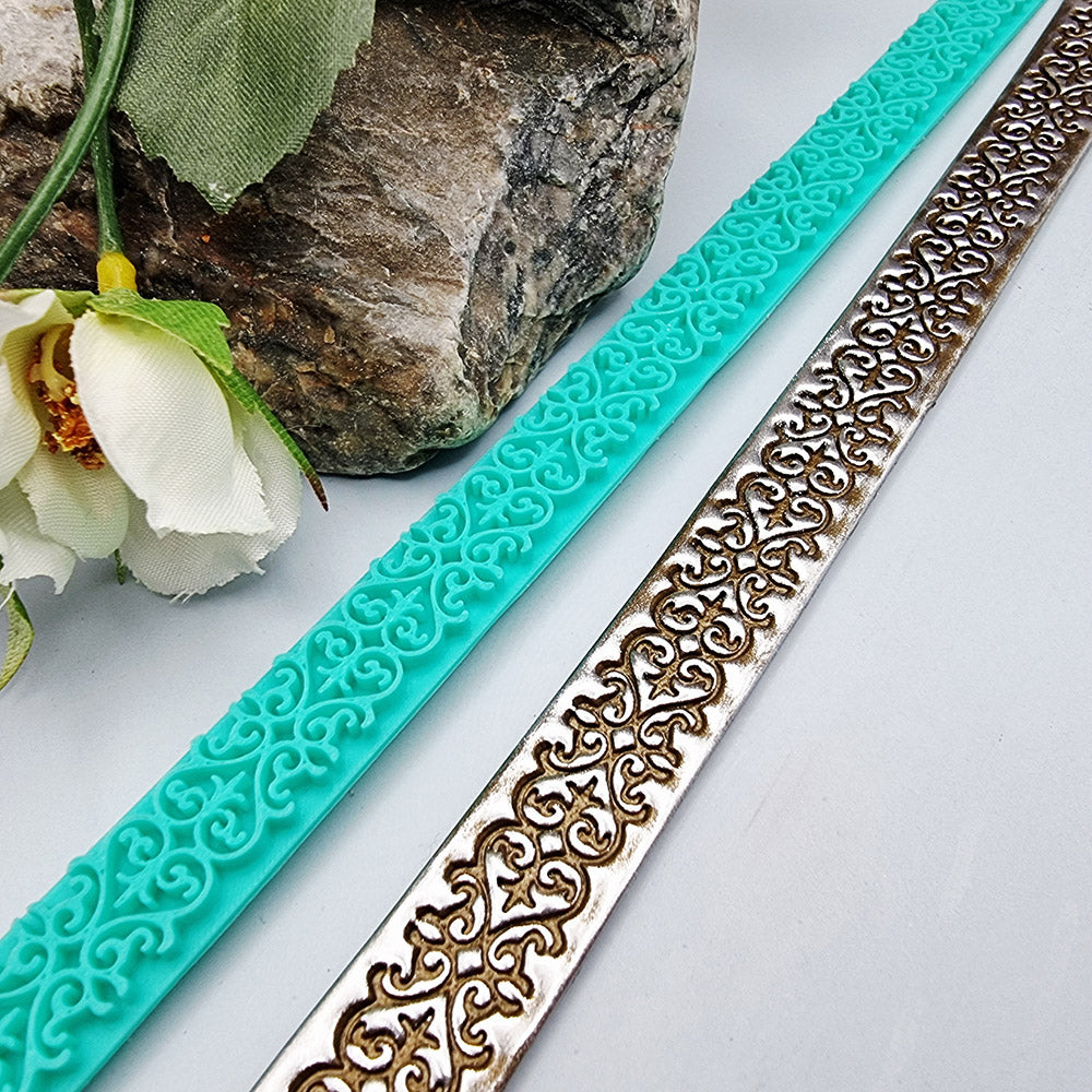 Vintage Pattern border silicone texture strip for polymer clay