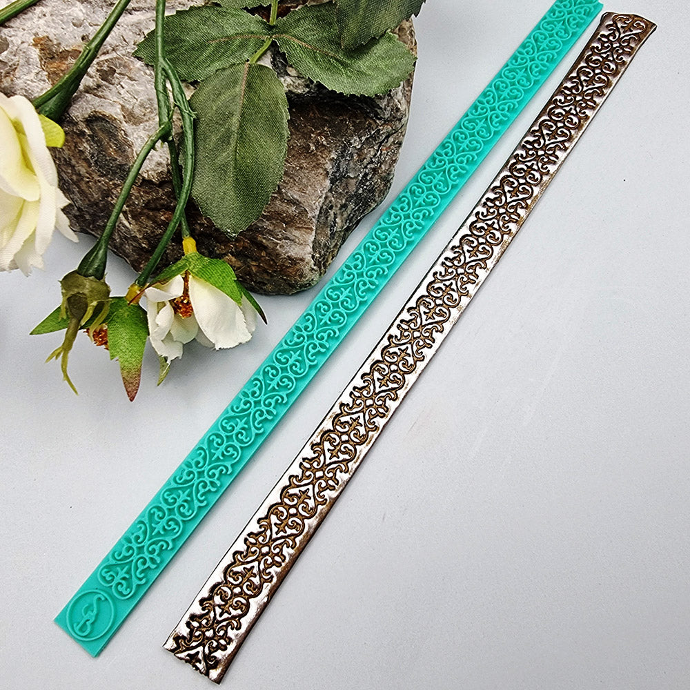 Vintage Pattern border silicone texture strip for polymer clay