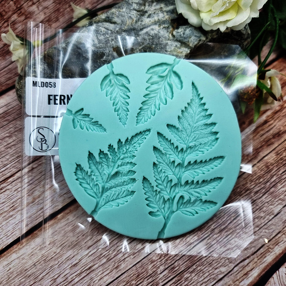 Detailed Ferns Leafs silicone mold for polymer clay